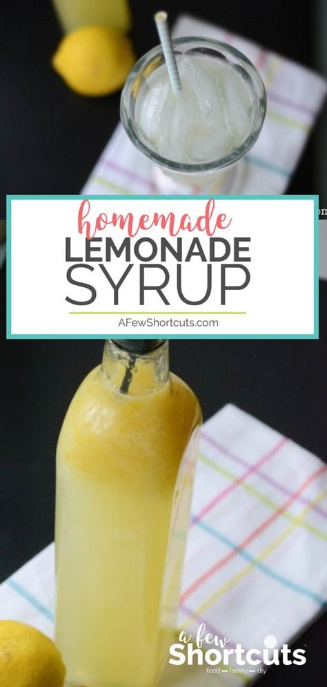 Lemonade Recipe For One, Bake Sell, Lemonade Syrup, Soda Stream Recipes, Good Lemonade Recipe, Flavored Lemonade, Homemade Lemonade Recipes, Gift Homemade, Best Lemonade