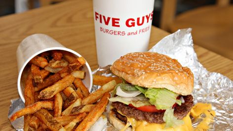 Five Guys Secret Menu: 10 Items You Really Need to Order Five Guy Burgers, Best Fast Food, Fast Food Items, Panera Bread, Burger And Fries, Five Guys, Fast Food Chains, Order Food, Fast Food Restaurant