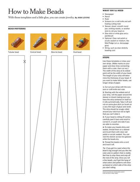 How to Make Beads From Your Newspaper - The New York Times Paper Bead Templates, Newspaper Pencils, Thumbnail Png, Make An Envelope, Paper Beads Diy, Paper Beads Template, Make Beads, Bead Templates, Isosceles Triangle