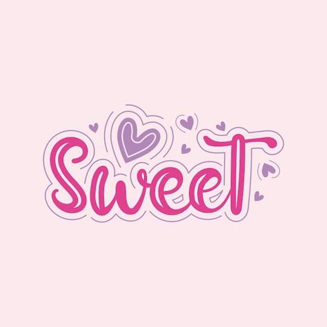 Vector sweet lettering gorgeous colorful... | Premium Vector #Freepik #vector #couple-background Sweet Letters, Couple Background, Kids Tshirt Designs, Tile Artwork, Cute Typography, T Shirt Logo Design, Kids Clothes Patterns, Shirt Logo Design, Baby Painting