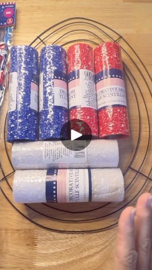 Red White And Blue Deco Mesh Wreath, Patriotic Wreath Diy, Diy Patriotic Wreath, Patriotic Mesh Wreath, Ribbon Wreath Diy, Lynn Williams, Deco Mesh Wreaths Tutorials, Mesh Wreath Tutorial, 4th July Crafts