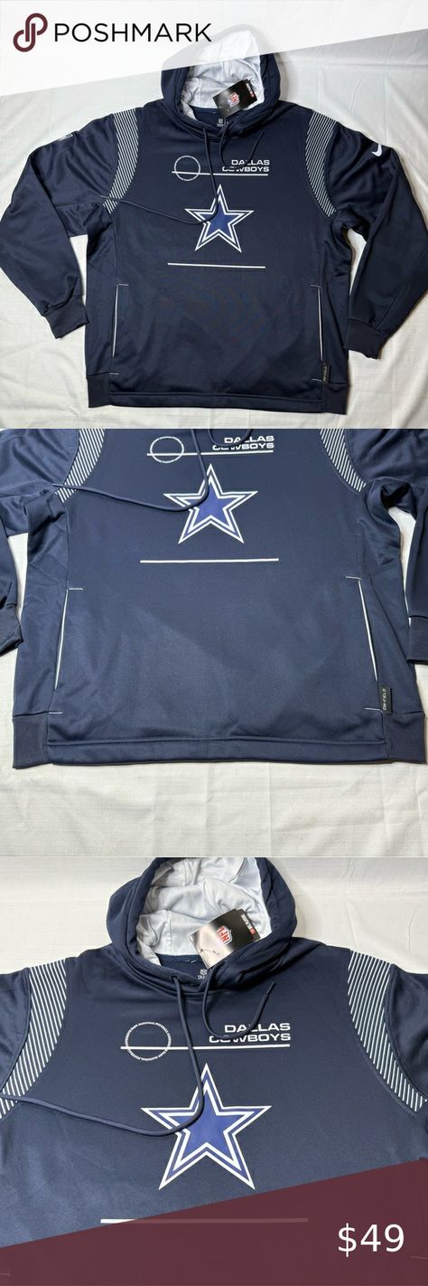 DALLAS COWBOYS Nike Fleece Sweatshirt HOODIE Men’s Large New