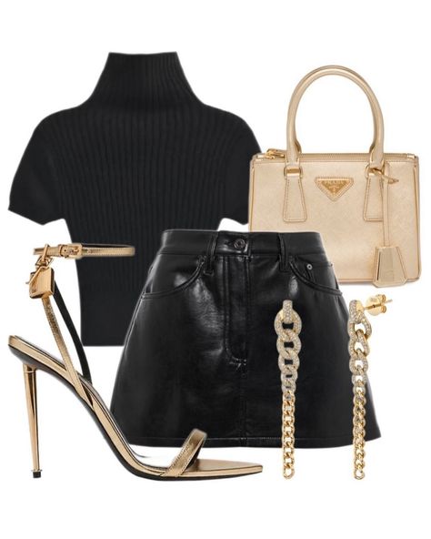 Black Outfits Date Night, Skirt Night Outfit, Prada Galleria, Glam Outfit, All Black Outfit, Looks Chic, Fancy Outfits, Professional Outfits, Lookbook Outfits