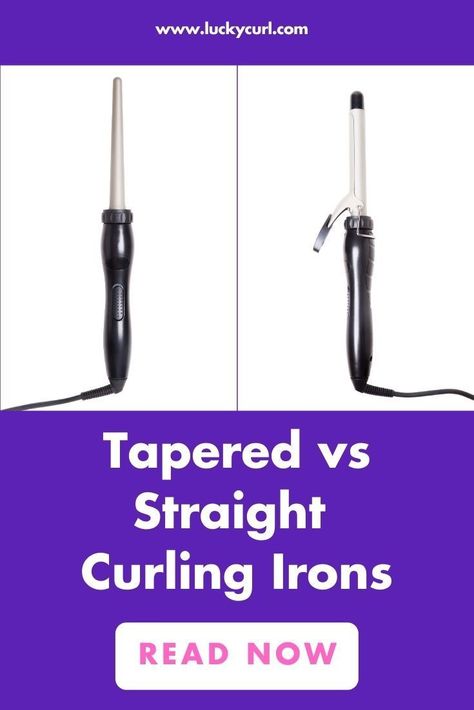 When comparing tapered vs straight curling wand, which type of iron is the better curler? Lucky Curl covers the differences between them and our top picks! Tapered Curling Wand, Curling Iron Size, Good Curling Irons, Curling Rods, Curling Tools, Different Curls, Best Curlers, Large Curls, Curling Hair With Wand