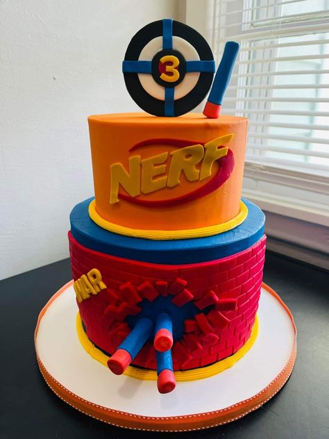 6 Year Birthday Party Ideas Boy Theme, Birthday Cakes For 6 Year Boy, 5th Boy Birthday Ideas, 6th Birthday Boy Theme Ideas, 7 Birthday Party Ideas Boy, Boys 5th Birthday Party Ideas Themes, Nerf Birthday Party Ideas Cake, Sixth Birthday Theme Boy, Five Year Old Birthday Theme Boy