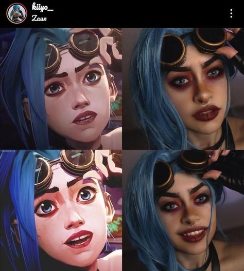 Cosplay Jinx, Cosplay League Of Legends, Marvel Concept Art, Jinx Cosplay, Creepy Halloween Makeup, Comfort Place, Holloween Costume, Jinx League Of Legends, Iconic Art