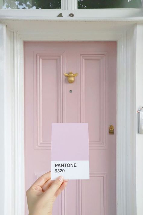 Pantone Rosa, Pink Front Door, Pink Paint Colors, Pink Door, Painted Front Doors, Salon Interior Design, Front Door Colors, Pink Paint, Pink Houses