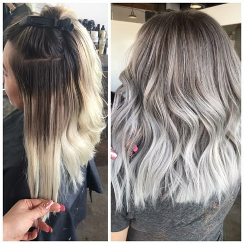 Platinový Blond, Color Melting Hair, Cool Blonde Hair Colour, Colour Hair, Cool Blonde Hair, Balayage Blonde, Silver Blonde, Ash Blonde Hair, Cool Blonde