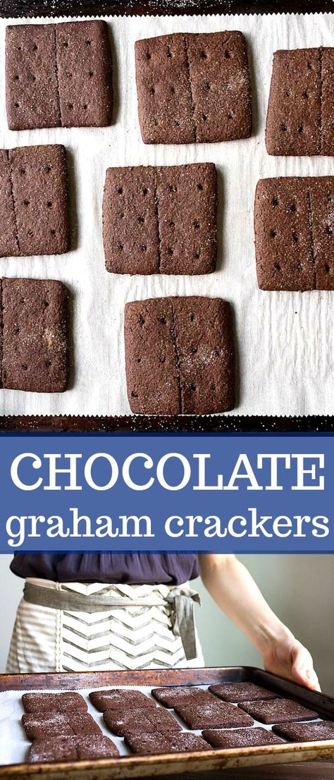 Chocolate graham crackers recipe from scratch. Homemade graham crackers naturally sweetened with coconut sugar, honey and molasses. Healthy graham crackers. #grahamcracker #chocolate #homemade #kidsnacks #wholewheat Healthy Graham Crackers, Graham Crackers Recipe, Afterschool Snacks, Graham Cracker Recipes, Homemade Graham Cracker Crust, Cookie Recipes From Scratch, Crackers Recipe, Homemade Graham Crackers, Homemade Crackers