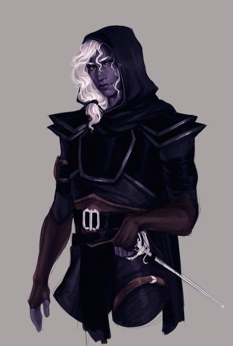 Drow Male, Adventurer's Guild, Elf Warrior, Elf Art, Novel Characters, Fantasy Portraits, Fantasy Races, Dungeons And Dragons Characters, Dnd Art