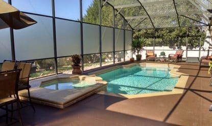 privacy screen for pool cage | Outdoor Privacy Screens for Patio & Pool Enclosures Privacy Screen For Pool, Pool Screen Enclosure, Pool Cage, Screened Pool, Privacy Ideas, Clermont Florida, Patio Pictures, Florida Pool, Patio Privacy Screen