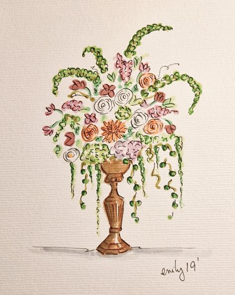 Hand sketch Floral Arrangement Drawing, Wedding Bouquet Drawing, Floral Art Drawing, Appa Embroidery, Proposal Decor, Floral Sketches, Bouquet Drawing, Colouring Art, Flower Bouquet Drawing