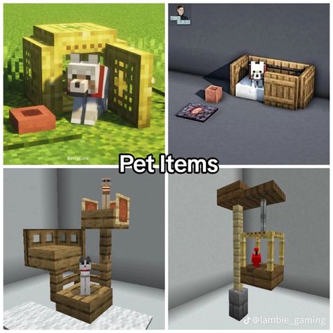 Base Ideas Minecraft Survival, Cat Tower Minecraft Build, Cute Minecraft Room Decor, Small Beginner Minecraft House, Minecraft Chest Organization Ideas, Minecraft Adoption Center, Cute Minecraft Dining Room, Minecraft Utility Room, Dog Cage Minecraft