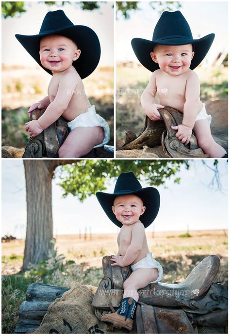 Western Half Birthday, First Birthday Western Theme Cake Smash, 3 Month Old Cowboy Pictures, Cowboy Milestone Pictures, Western 1 Year Photos, Western Milestone Pictures, 1st Birthday Cowboy Pictures, Cowboy Photoshoot Baby Boy, Western 6 Month Baby Picture Ideas