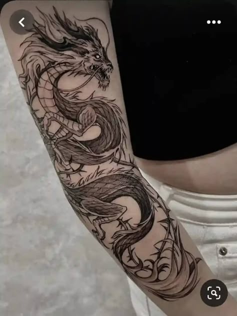 Sparrow Tattoo Design, Karma Tattoo, Around Arm Tattoo, Dragon Sleeve Tattoos, Dragon Tattoo Designs, Tattoo Style Drawings, Butterfly Tattoo Designs, Thigh Tattoos Women, Style Japonais