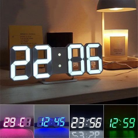 Led Digital Clock, Jam Alarm, Led Wall Clock, Digital Wall Clock, Clock Living Room, Led Clock, Table Clocks, Wall Desk, Digital Clock