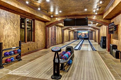 Indoor Bowling Alley, Indoor Bowling, Home Bowling Alley, Neutral Interior Paint Colors, Hawthorne House, In-law Apartment, Gym Room At Home, Dream Mansion, Man Cave Home Bar