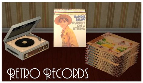 Mod The Sims - Retro Vinyl Record Recolours Vinyls Sims 4 Cc, Sims 4 Beatles Cc, Sims 4 Records Cc, Sims 4 Vinyl Records, Sims 4 Record Player, Sandie Shaw, Vinyl Player, Decorative Sculpture, Old Music