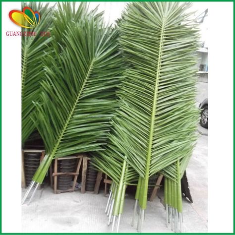 Plastic palm leaf outdoor decor artificial palm leaf Artificial Palm Tree, Pool Necessities, Elements Decor, Outdoor Tiki Bar, Fake Palm Tree, Artificial Palm Leaves, Fabric Plants, Weddings Idea, Coconut Leaves