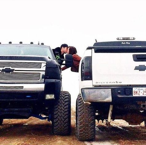 #RelationshipGoals 💕 Jacked Up Truck, Country Trucks, Custom Lifted Trucks, Studebaker Trucks, Lifted Chevy Trucks, Lifted Truck, Lifted Chevy, Jacked Up Trucks, Truck Camping