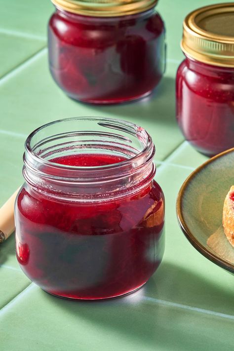 Plum Jelly Wild Plum Jelly Recipe Easy, Red Grape Jelly Recipe, Beach Plum Jelly Recipe, Plum Jelly Recipe Easy, Canning Plums Recipes, Wild Plum Jelly Recipe, Plum Jelly Recipe, Black Cherry Jello, Refrigerator Jam