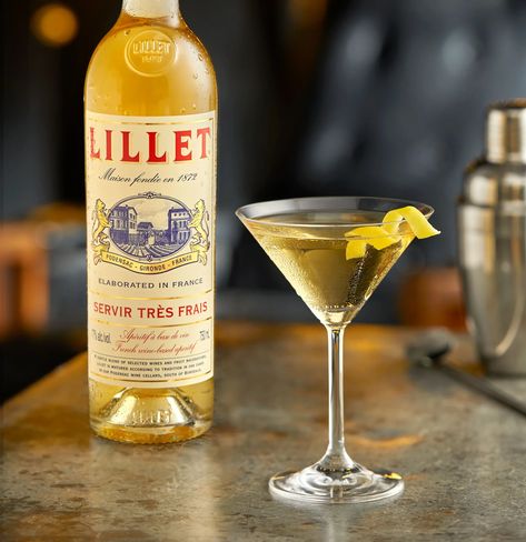 Vesper Martini | Lillet US Vesper Martini, Winter Drink, Lemon Twist, Glass Photography, Fruit Wine, Absolut Vodka, French Wine, Martini Cocktail, Ginger Ale