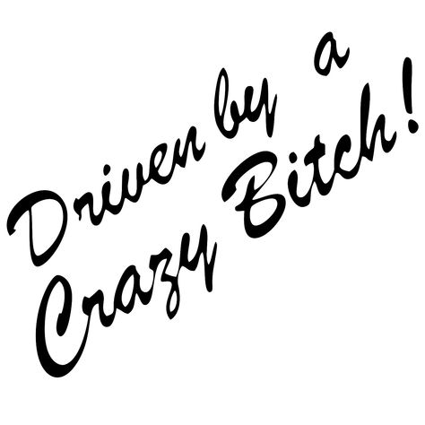 Driven By A Crazy Bitch Decal Sticker Car Bumper Window Laptop JDM 22 Variations Gift Idea by PrintsByTBE on Etsy Car Sticker Ideas, Cute Car Decals, Jeep Stickers, Funny Car Decals, Funny Vinyl Decals, Unique Decals, Window Laptop, Truck Stickers, Funny Decals