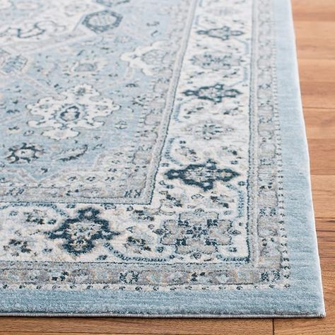 Amazon.com: SAFAVIEH Isabella Collection Runner Rug - 2'2" x 9', Dark Grey & Cream, Oriental Design, Non-Shedding & Easy Care, Ideal for High Traffic Areas in Living Room, Bedroom (ISA916H) : Everything Else Blue And White Rug, French Rococo, Light Blue Rug, Medium Cut, Botanical Design, Cream Area Rug, Decorative Borders, Border Pattern, Blue Rooms