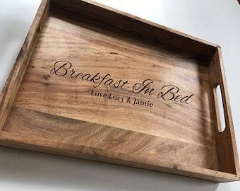 Personalized Wooden Tray, Breakfast In Bed Tray, Large Wooden Tray, Personalized Tray, Coffee Tray, Drinks Tray, Cake Tray, Bed Tray, Breakfast Tray