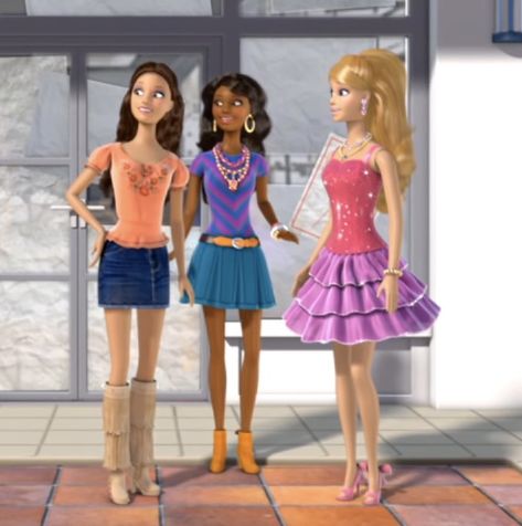 Trio Halloween Costumes Barbie, Barbie Outfits Life In The Dreamhouse, Barbie Trio Costume, Barbie Life In The Dreamhouse Outfits, Barbie Trio, Famous Trios, Barbie Friendship, Iconic Trios, Barbie Fits