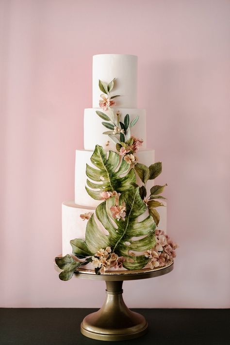 Cake Commissions – Winifred Kristé Cake & Classes Tropical Wedding Cake, Creative Wedding Cakes, Fiesta Tropical, Amazing Wedding Cakes, Cake Trends, Modern Wedding Cake, Wedding Cakes Vintage, Hawaiian Wedding, Painted Cakes