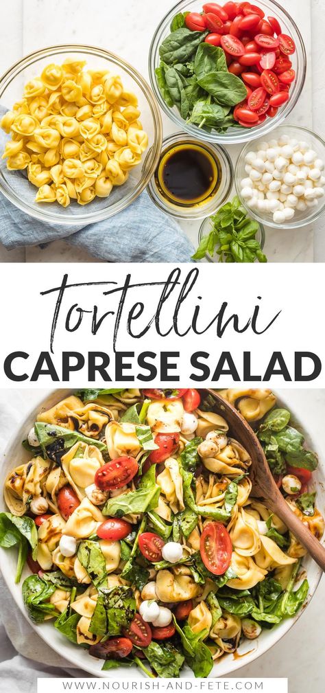 Tortellini Caprese Salad, Pesto Tortellini Salad, Pesto Tortellini, Summer Flavors, Caprese Pasta Salad, Caprese Pasta, Tortellini Salad, Salad Pasta, Easy Pasta Salad