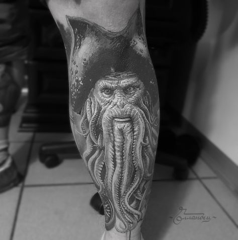 Davey Jones Tattoo, Davy Jones Tattoo, Pirate Tattoo, Literary Tattoos, Triangle Tattoos, Aries Tattoo, Sharpie Tattoos, Nautical Tattoo, Ship Tattoo