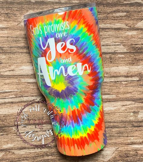 Tye Dye Tumbler, Epoxy Mugs, Yeti Designs, Tie Dye Tumbler, Fancy Cups, Fancy Cup, Tumbler Pictures, Cricut Air, Resin Tumblers