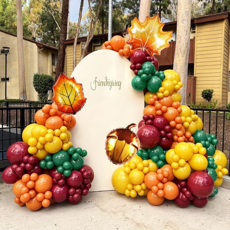 PRICES MAY VARY. 【Complete Fall Balloon Arch Kit】: This balloon garland kit includes a variety of balloons in different sizes: 2pcs 18" balloons, 20pcs 12" balloons, 50pcs 10" balloons, 40pcs 5" balloons. Colors include burnt orange, mustard yellow, deep green, and burgundy, along with foil Thanksgiving balloons shaped like leaves and chestnuts, ideal for decorating any autumn-themed event. 【Versatile Fall Theme Balloon Arch】: Perfect for Thanksgiving, autumn harvest parties, baby showers, weddi Fall Color Balloon Arch, Sunset Balloons, Fall Festival Balloon Arch, Thanksgiving Decorations Balloons, Thanksgiving Ballons Arch, Baloon Garland Fall, Thanksgiving Ballons Decorations, Fall Balloon Garland, Thanksgiving Balloon Garland