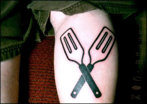 Spatula tattoo Spatula Tattoo, Floral Tattoos, Deathly Hallows Tattoo, Triangle Tattoo, Tattoo Ideas, Tattoos, Floral, Quick Saves, Art