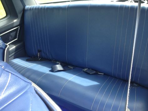 Reupholster Car Seats, Truck Bench Seat, Blue Seat Covers, Car Seat Upholstery, Diy Bench Seat, Car Interior Upholstery, Reupholster Chair Dining, Car Interior Diy, Bench Seat Covers