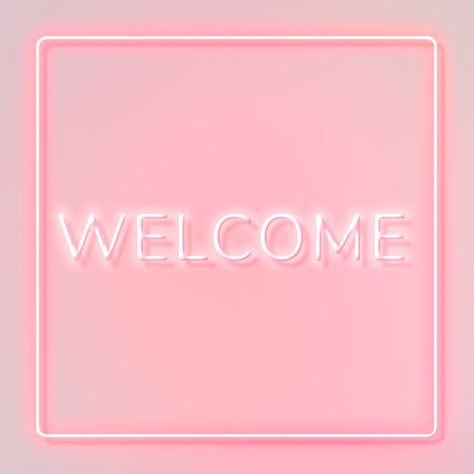 Welcome pink neon sign frame lettering typography | free image by rawpixel.com / Bee Welcome Aesthetic, Pink Welcome Sign, Encouragement Wall, Boutique Store Displays, Welcome Logo, Welcome Images, Cute Typography, Pink Neon Sign, A Frame Signs