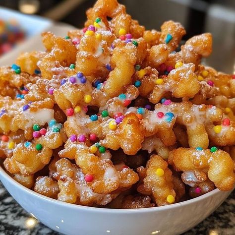 Delectable Recipe | 😍Delicious Funnel Cake Bites😍 | Facebook Funnel Cake Bites, Funnel Cakes, Cake Bites, Funnel Cake, Granulated Sugar, Purpose Flour, 1 Cup, Baking Powder, Funnel