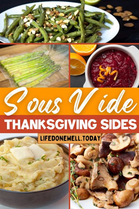 sous vide thanksgiving sides Sous Vide Mashed Potatoes, Thanksgiving Side Recipes, Mashed Potatoes Thanksgiving, Elegant Thanksgiving, Thanksgiving Food Sides, Sous Vide Recipes, Sous Vide Cooking, Thanksgiving Side, Thanksgiving Sides