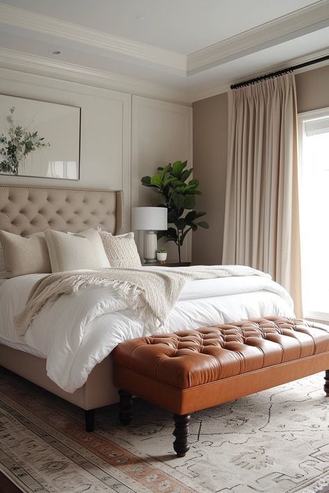 23 Brown And Cream Bedroom Ideas You'll Want To Recreate Bedrooms With Mahogany Furniture, Brown Paint Bedroom, Brown And Cream Bedroom, Cream Bedroom Ideas, Tan Bedroom, Cream Bedroom, Cream Bedrooms, Bedroom Colour Palette, Mahogany Furniture