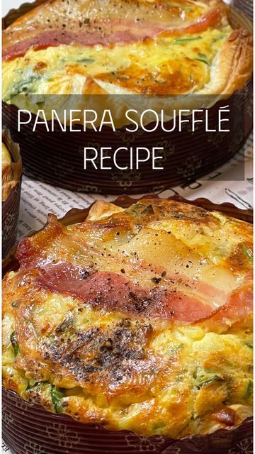 Panera Souffle Recipe Copycat Bacon Egg, Panera Cheese Souffle Recipe, Panera Four Cheese Souffle Recipe, Panera 4 Cheese Souffle Recipe, Panera Souffle Recipe, Panera Breakfast Souffle Recipe, Egg Souffle Recipes, Panera Egg Souffle Recipe, Panera Souffle