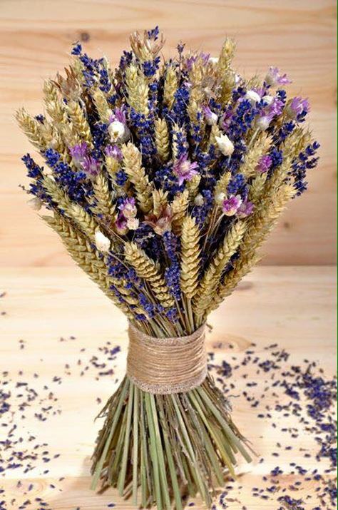 ♥ , from Iryna Recuerdos Primera Comunion Ideas, Lavender Crafts, Lavender Decor, Deco Champetre, Flower Arrangements Simple, Flower Centerpieces Wedding, Lavender Wedding, Deco Floral, Dried Flower Bouquet