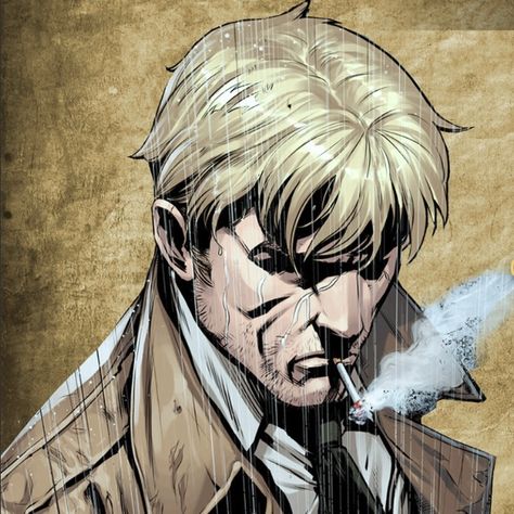 Blonde Comic Character, John Constantine Icon Comic, Dc Profile Picture, John Constantine Pfp, Dc John Constantine, John Constantine Wallpaper, John Constantine Art, John Constantine Aesthetic, John Constantine Icon