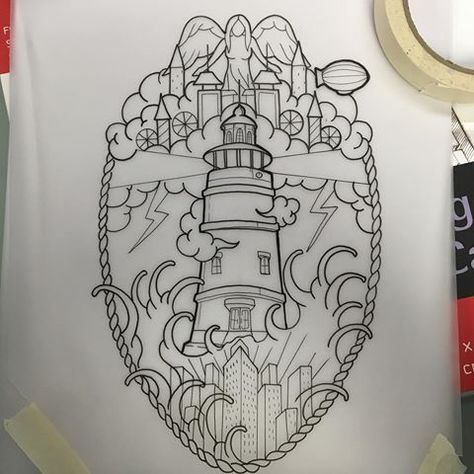 Bio Shock Tattoos, Pumpkin Pics, Bioshock Tattoo, Nautical Sleeve, Infinite Tattoo, Fallout Tattoo, Bioshock Art, Lighthouse Tattoo, Drawing Tattoo