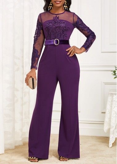 Purple Jumpsuit Outfit Classy, Purple Sequin Jumpsuit, Purple Romper Outfit, Cocktail Wedding Attire, Cocktail Attire For Women, Fashion Jumpsuits, Purple Jumpsuit, Velvet Purple, Purple Belt