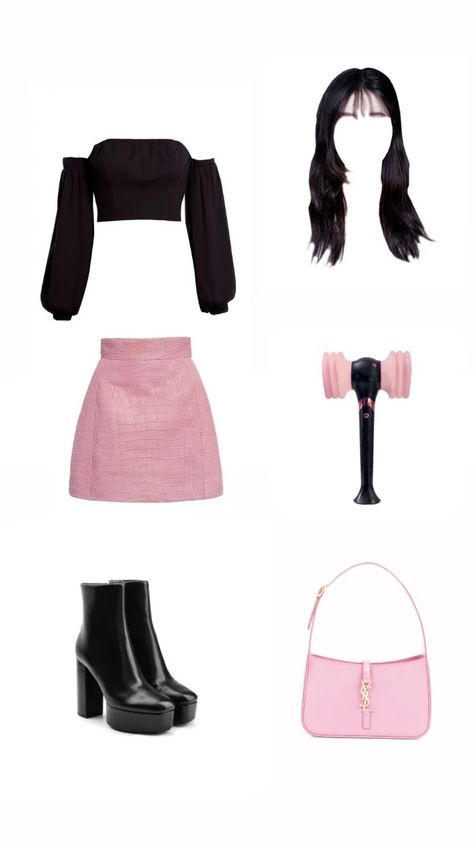 Black Pink Outfits Inspired, Blackpink Inspired Outfits Concert, Kpop Fashion Outfits Blackpink, Blackpink Outfits Inspired, 18th Outfit, Blackpink Concert Outfit, Blink Concert, Black Pink Outfit, Country Costumes