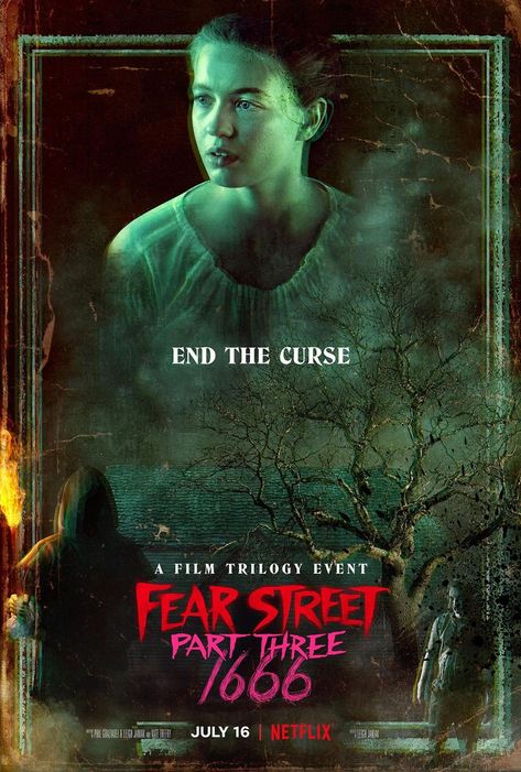 Fear Street 1666 - I didn't like the first half of this one that much. I've never been big on town hysteria type stories. I also didn't like reusing the cast from the other films for the characters in 1666. It's Sarah Feir's story, let her tell it. When we got back to 1994 I was interested again. Fear Street 1666, Demogorgon Stranger Things, Fear Street Trilogy, Lizzie Kate, Arte Doodle, Teen Fame Dr, Fear Street, Film Horror, Netflix Originals