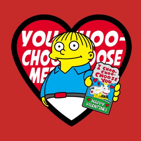 Simpsons Valentines, Valentine Cartoon, Ralph Wiggum, Simpsons Tattoo, Simpsons Characters, Simpsons Art, Graffiti Cartoons, Valentines Card, Apple Watch Wallpaper