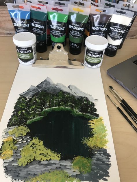 Americana Paint, Come Find Me, Tree Stem, Bob Ross Paintings, The Joy Of Painting, Printmaking Art, Artist Brush, Illuminated Letters, Chalk Pastels